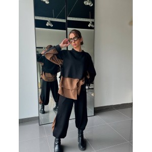 Ensemble Blouse bi matière...