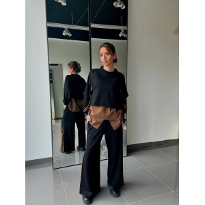 Ensemble Blouse bi matière...