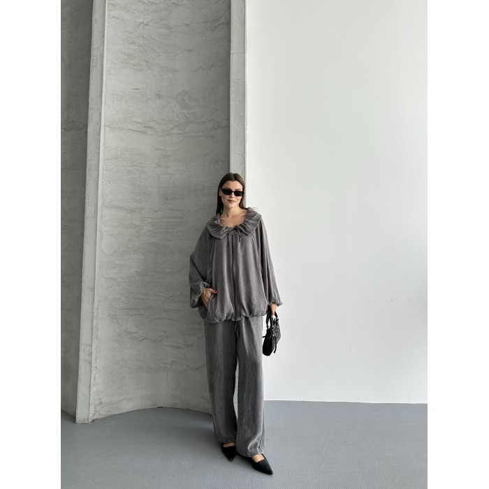 Ensemble en Tencel avec gilet zippé – pantalon fluide