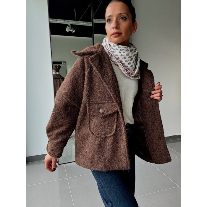 Manteau texturé avec grandes poches